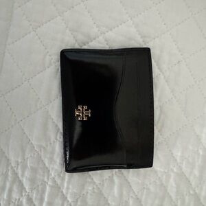 Tory Burch Patent Leather Black Card Case